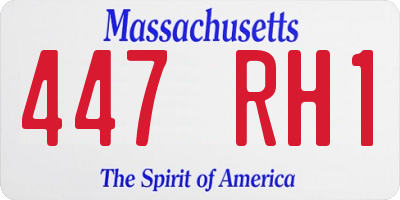 MA license plate 447RH1