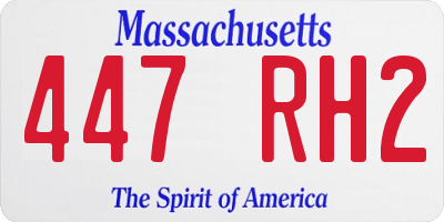 MA license plate 447RH2