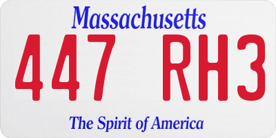 MA license plate 447RH3