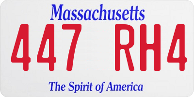 MA license plate 447RH4