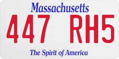 MA license plate 447RH5