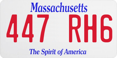 MA license plate 447RH6
