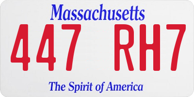 MA license plate 447RH7