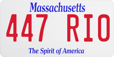 MA license plate 447RI0