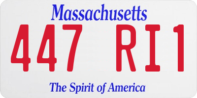 MA license plate 447RI1
