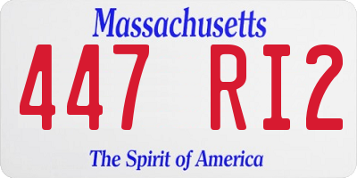 MA license plate 447RI2