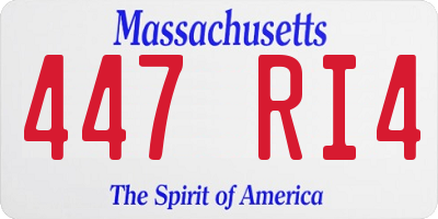 MA license plate 447RI4