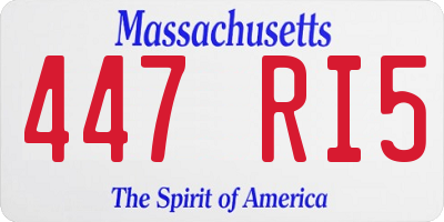 MA license plate 447RI5