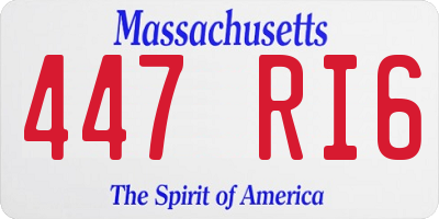 MA license plate 447RI6