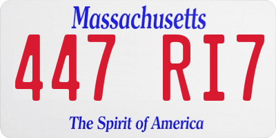 MA license plate 447RI7
