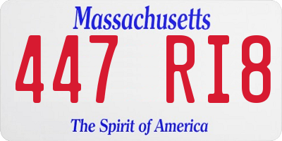MA license plate 447RI8