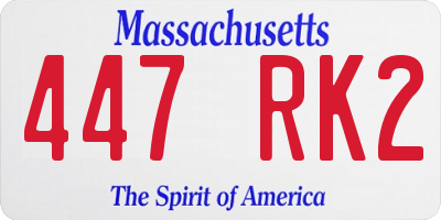 MA license plate 447RK2