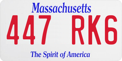MA license plate 447RK6