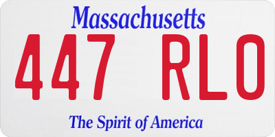 MA license plate 447RL0