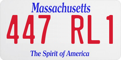 MA license plate 447RL1