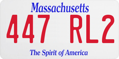 MA license plate 447RL2