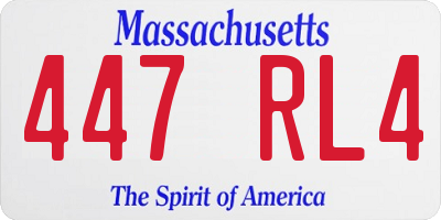 MA license plate 447RL4