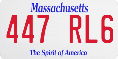 MA license plate 447RL6