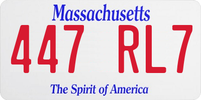 MA license plate 447RL7