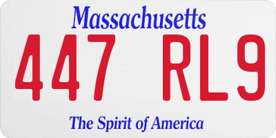 MA license plate 447RL9