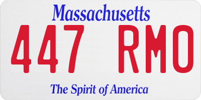 MA license plate 447RM0