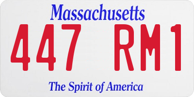 MA license plate 447RM1