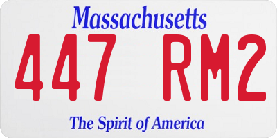 MA license plate 447RM2