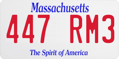 MA license plate 447RM3