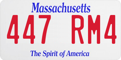 MA license plate 447RM4