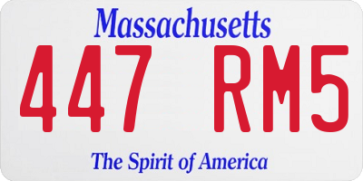 MA license plate 447RM5