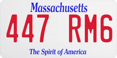 MA license plate 447RM6