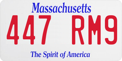 MA license plate 447RM9
