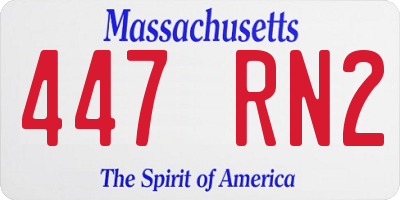 MA license plate 447RN2