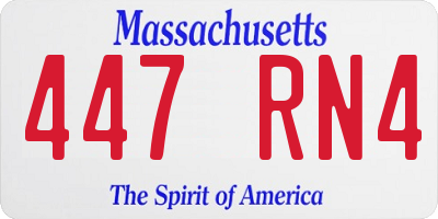 MA license plate 447RN4