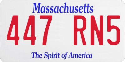 MA license plate 447RN5