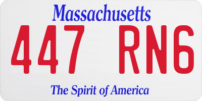 MA license plate 447RN6