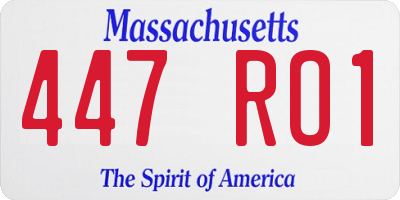 MA license plate 447RO1