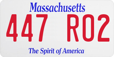 MA license plate 447RO2