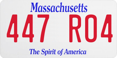 MA license plate 447RO4