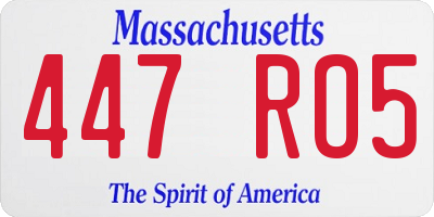 MA license plate 447RO5
