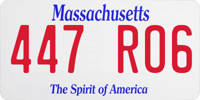 MA license plate 447RO6