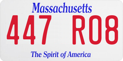 MA license plate 447RO8