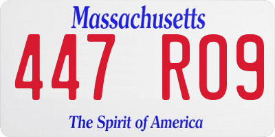 MA license plate 447RO9