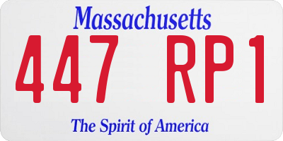 MA license plate 447RP1