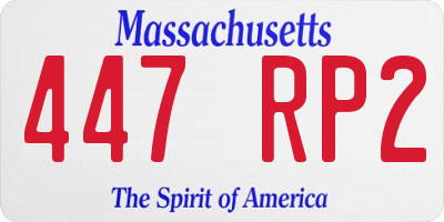 MA license plate 447RP2