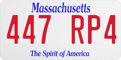 MA license plate 447RP4