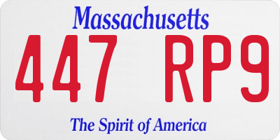 MA license plate 447RP9