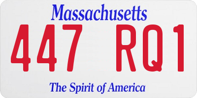 MA license plate 447RQ1
