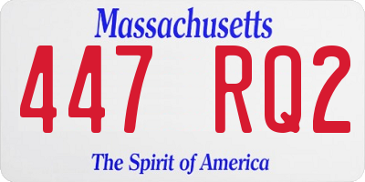 MA license plate 447RQ2