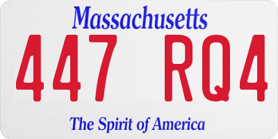 MA license plate 447RQ4